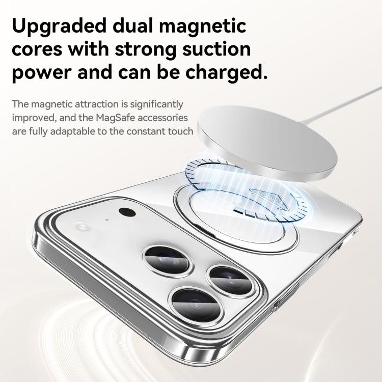 For iPhone 17 Pro SULADA Electroplated Transparent MagSafe Holder Phone Case