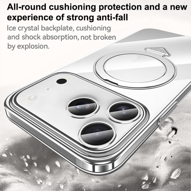 For iPhone 17 SULADA Electroplated Transparent MagSafe Holder Phone Case