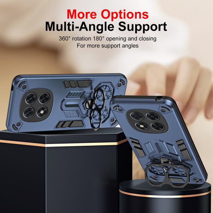For Redmi Note 14 Pro 4G / 5G Double-Ring Holder PC Hybrid TPU Phone Case