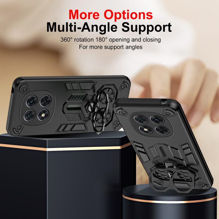 For Redmi Note 14 Pro 4G / 5G Double-Ring Holder PC Hybrid TPU Phone Case