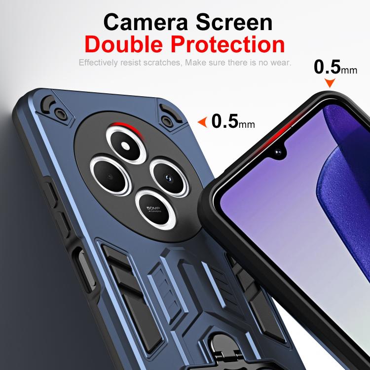 For Redmi 14C 4G / Poco C75 Double-Ring Holder PC Hybrid TPU Phone Case