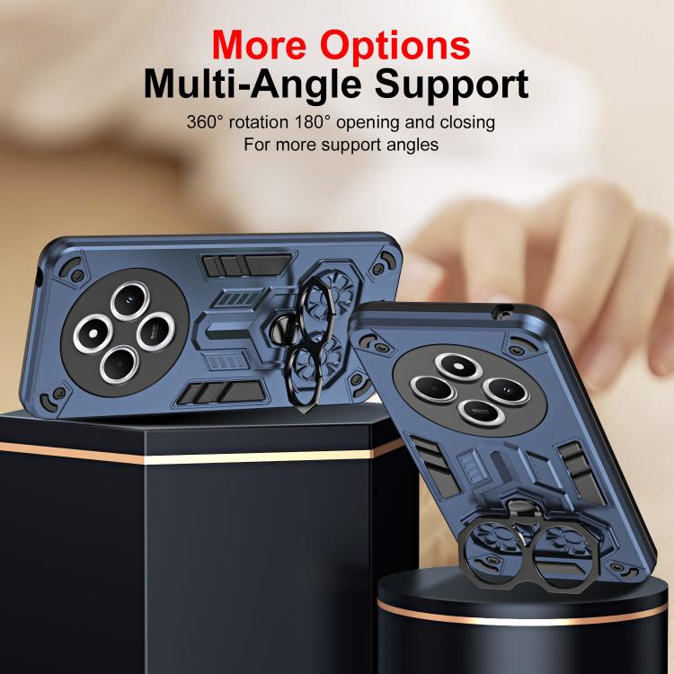 For Redmi 14C 4G / Poco C75 Double-Ring Holder PC Hybrid TPU Phone Case