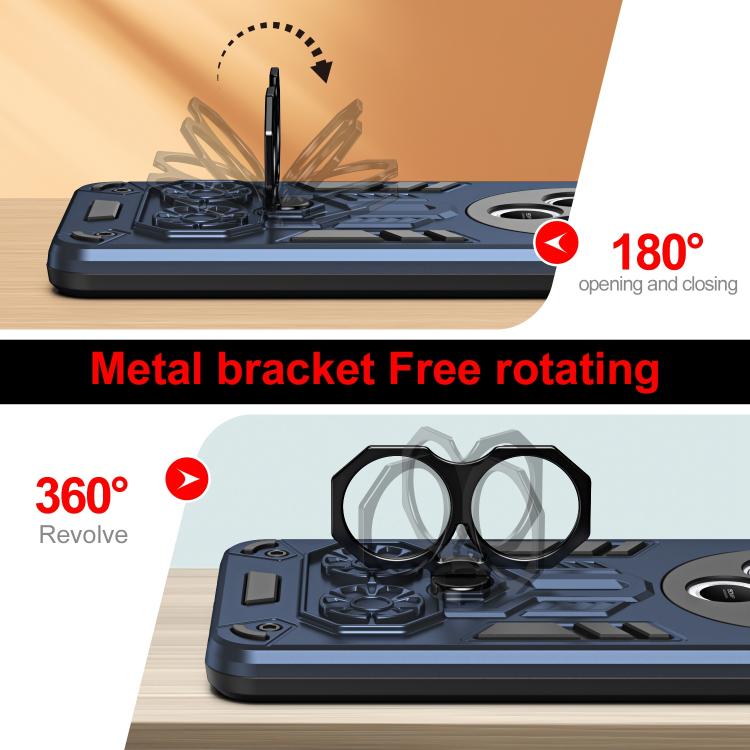 For Redmi 14C 4G / Poco C75 Double-Ring Holder PC Hybrid TPU Phone Case
