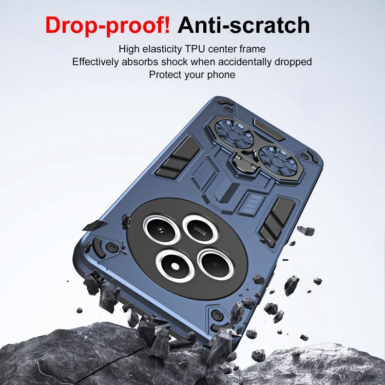 For Redmi 14C 4G / Poco C75 Double-Ring Holder PC Hybrid TPU Phone Case