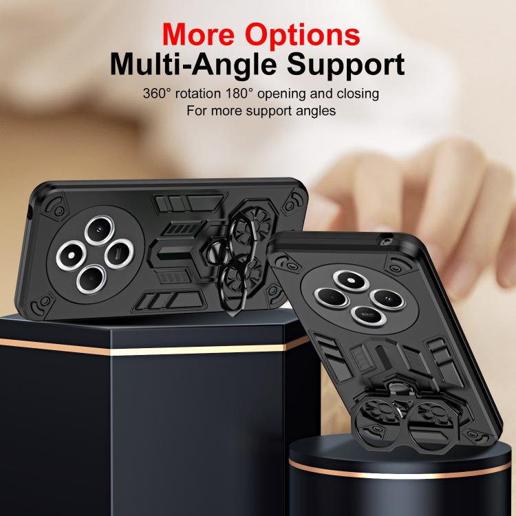 For Redmi 14C 4G / Poco C75 Double-Ring Holder PC Hybrid TPU Phone Case