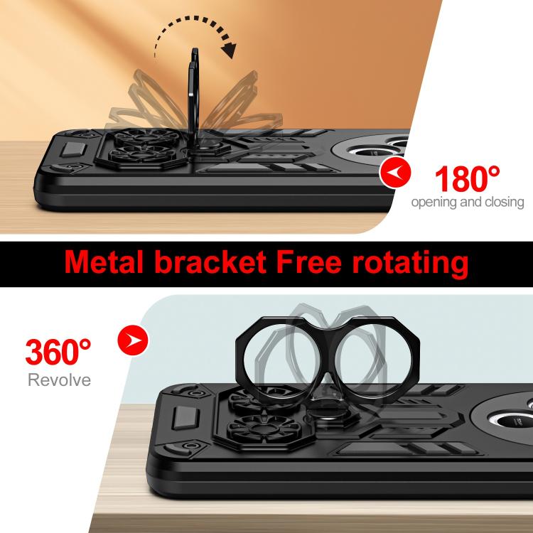 For Redmi 14C 4G / Poco C75 Double-Ring Holder PC Hybrid TPU Phone Case