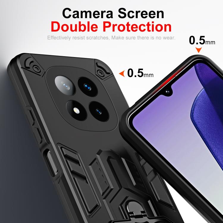 For Redmi Note 14 Pro+ Double-Ring Holder PC Hybrid TPU Phone Case