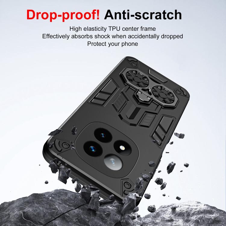For Redmi Note 14 Pro+ Double-Ring Holder PC Hybrid TPU Phone Case
