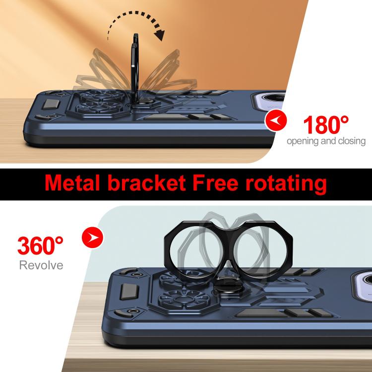 For Redmi Note 14 4G 163.25mm / 5G Double-Ring Holder PC Hybrid TPU Phone Case