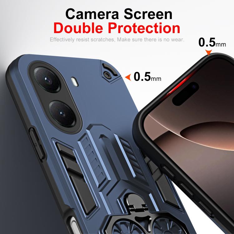 For Xiaomi Poco X7 Pro Double-Ring Holder PC Hybrid TPU Phone Case