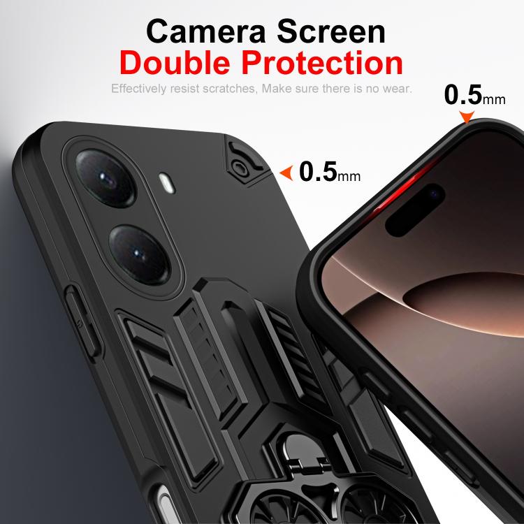 For Xiaomi Poco X7 Pro Double-Ring Holder PC Hybrid TPU Phone Case