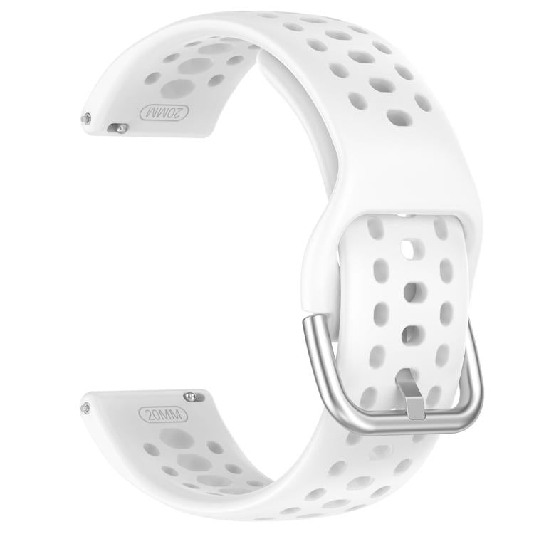 20mm xDfind Silver Buckle Silicone Sport Watch Band