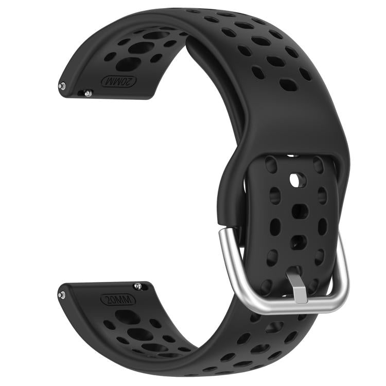 20mm xDfind Silver Buckle Silicone Sport Watch Band