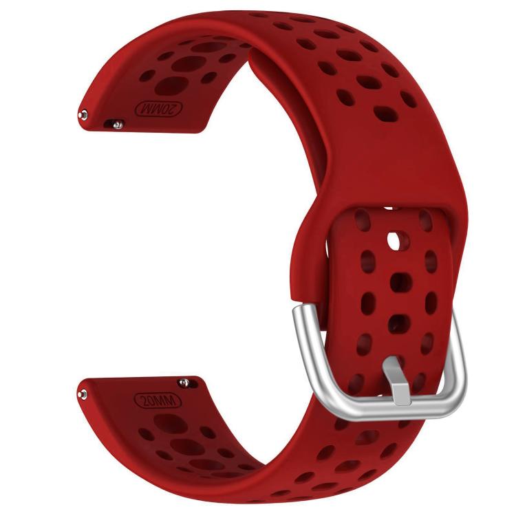 20mm xDfind Silver Buckle Silicone Sport Watch Band