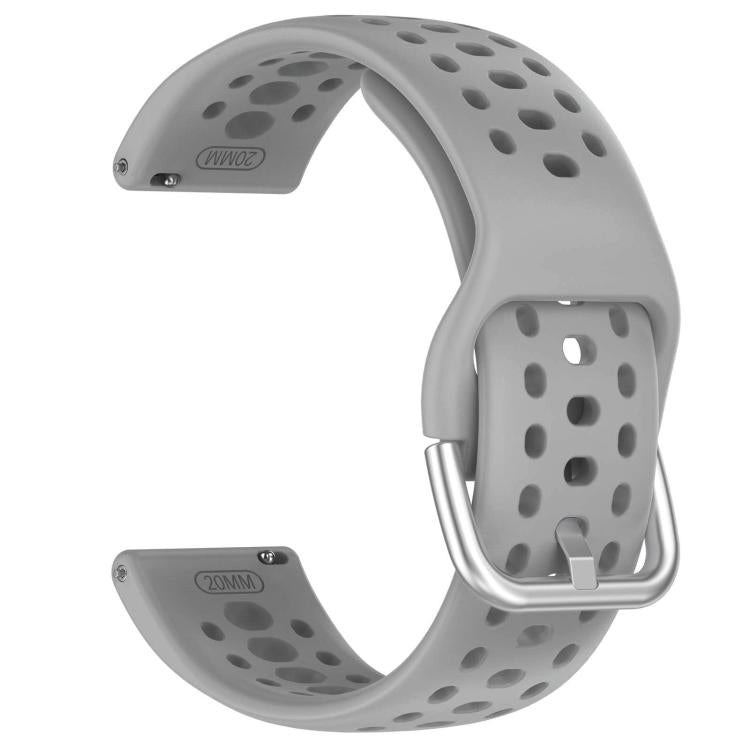 20mm xDfind Silver Buckle Silicone Sport Watch Band