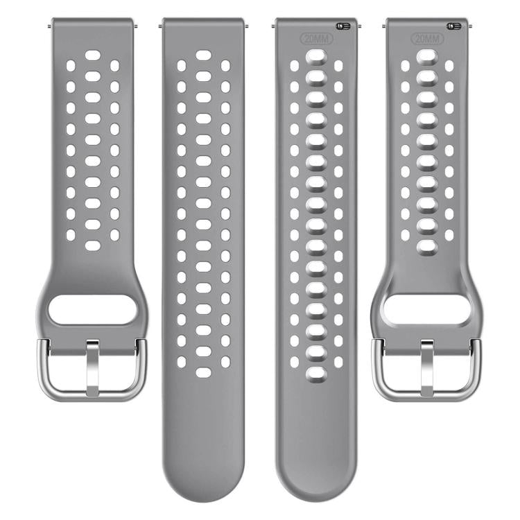 20mm xDfind Silver Buckle Silicone Sport Watch Band