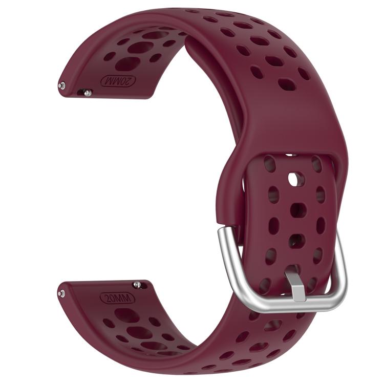 20mm xDfind Silver Buckle Silicone Sport Watch Band