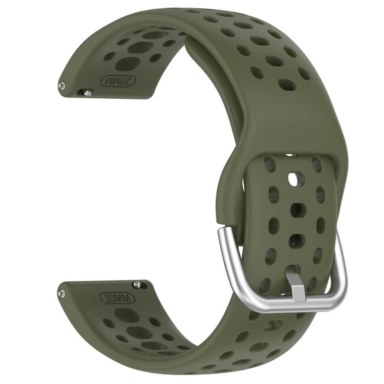 20mm xDfind Silver Buckle Silicone Sport Watch Band