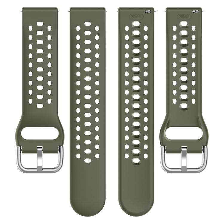 20mm xDfind Silver Buckle Silicone Sport Watch Band