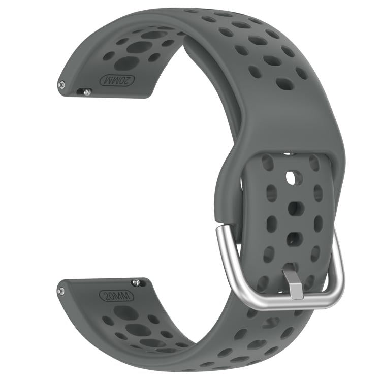 20mm xDfind Silver Buckle Silicone Sport Watch Band
