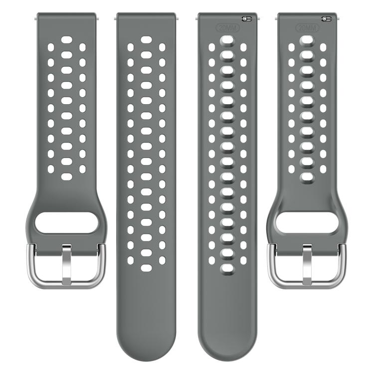 20mm xDfind Silver Buckle Silicone Sport Watch Band