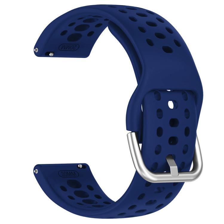 20mm xDfind Silver Buckle Silicone Sport Watch Band