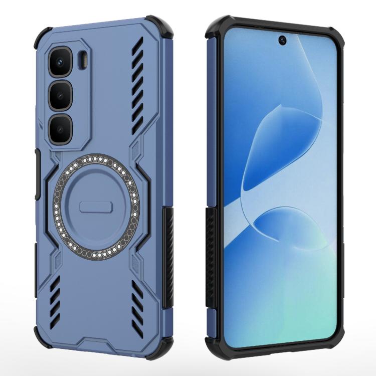 For Infinix Hot 60 4G Global Butterfly Armor MagSafe Magnetic Ring Shockproof Phone Case