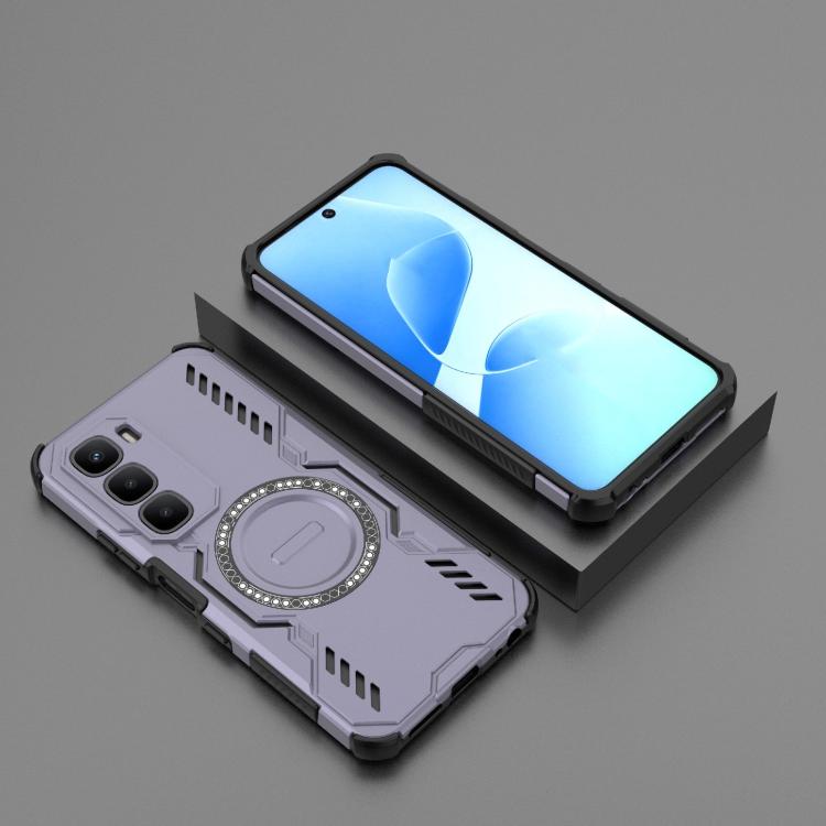 For Infinix Hot 60 4G Global Butterfly Armor MagSafe Magnetic Ring Shockproof Phone Case