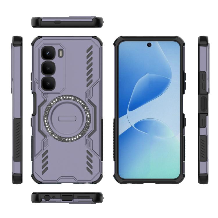 For Infinix Hot 60 4G Global Butterfly Armor MagSafe Magnetic Ring Shockproof Phone Case