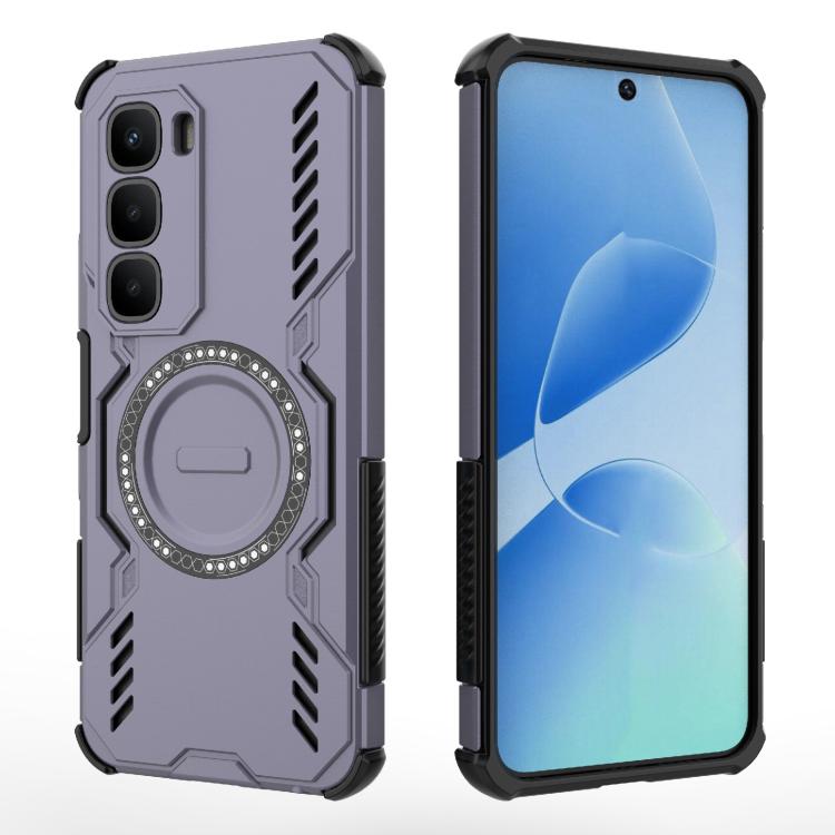 For Infinix Hot 60 4G Global Butterfly Armor MagSafe Magnetic Ring Shockproof Phone Case