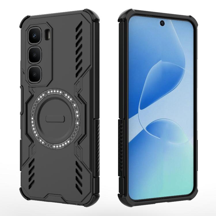 For Infinix Hot 60 4G Global Butterfly Armor MagSafe Magnetic Ring Shockproof Phone Case