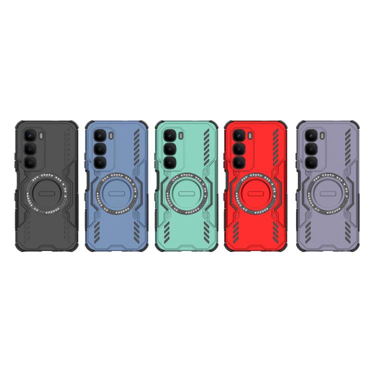 For Infinix Hot 60 4G Global Butterfly Armor MagSafe Magnetic Ring Shockproof Phone Case