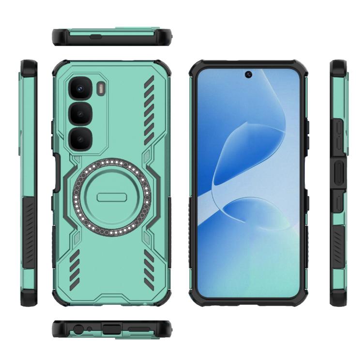 For Infinix Hot 60 4G Global Butterfly Armor MagSafe Magnetic Ring Shockproof Phone Case