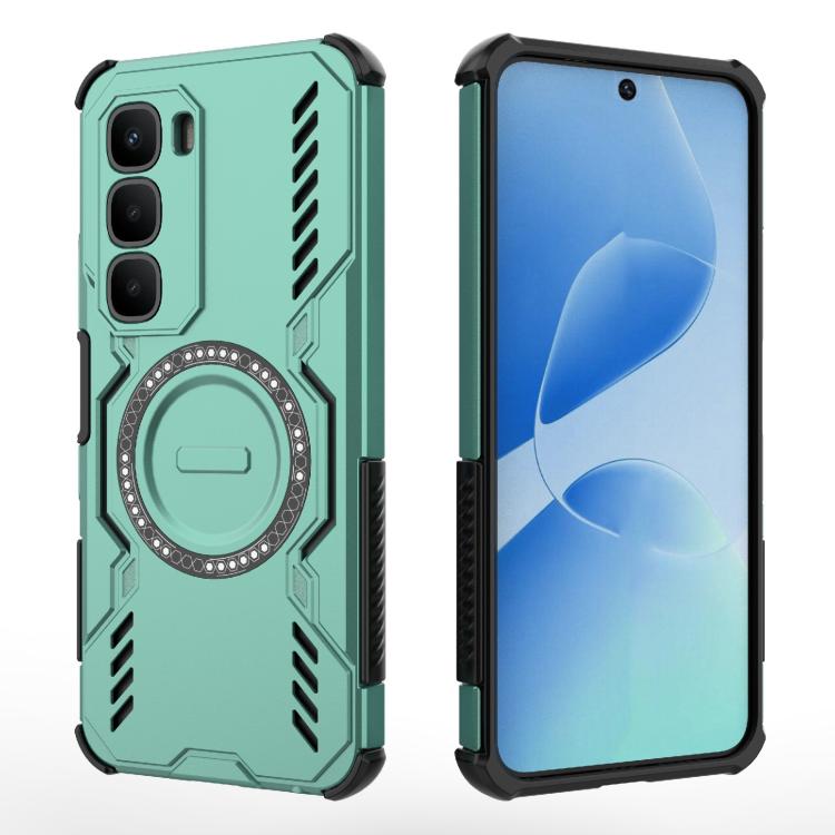 For Infinix Hot 60 4G Global Butterfly Armor MagSafe Magnetic Ring Shockproof Phone Case