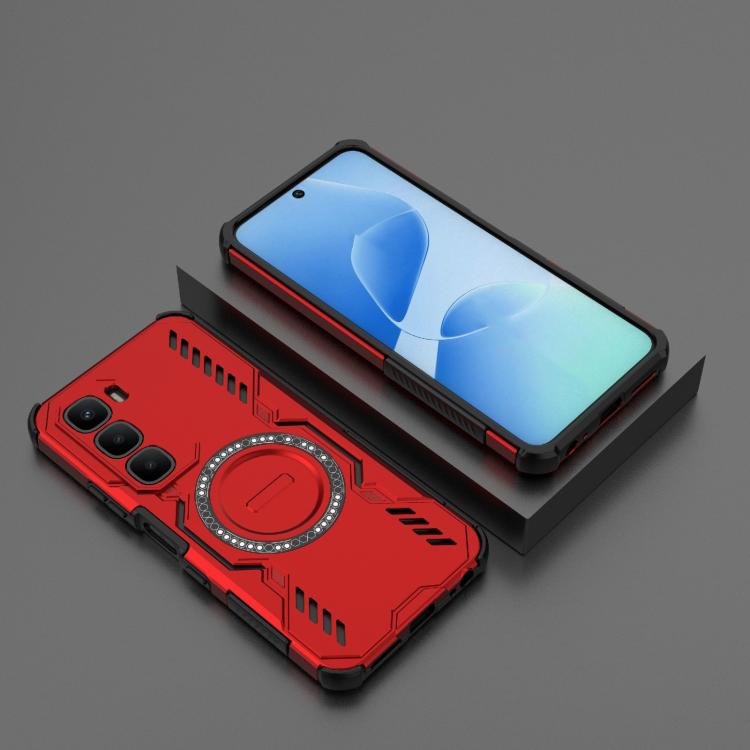 For Infinix Hot 60 4G Global Butterfly Armor MagSafe Magnetic Ring Shockproof Phone Case