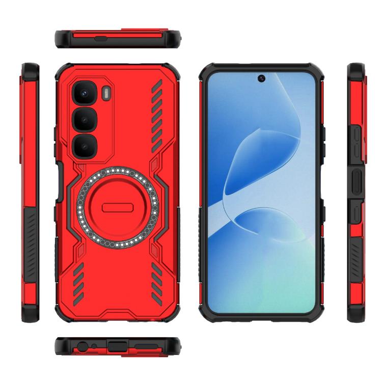 For Infinix Hot 60 4G Global Butterfly Armor MagSafe Magnetic Ring Shockproof Phone Case