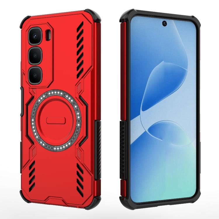 For Infinix Hot 60 4G Global Butterfly Armor MagSafe Magnetic Ring Shockproof Phone Case
