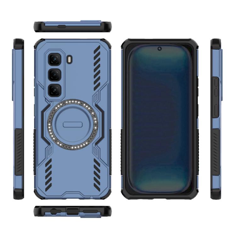 For Infinix Hot 50 Pro 4G Global Butterfly Armor MagSafe Magnetic Ring Shockproof Phone Case