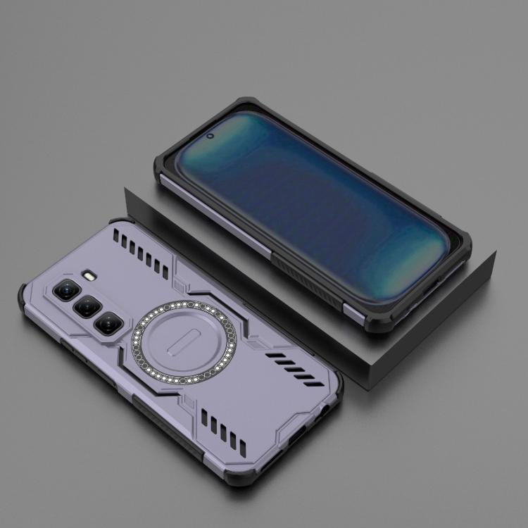 For Infinix Hot 50 Pro 4G Global Butterfly Armor MagSafe Magnetic Ring Shockproof Phone Case