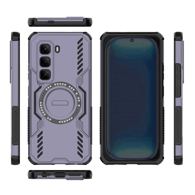 For Infinix Hot 50 Pro 4G Global Butterfly Armor MagSafe Magnetic Ring Shockproof Phone Case