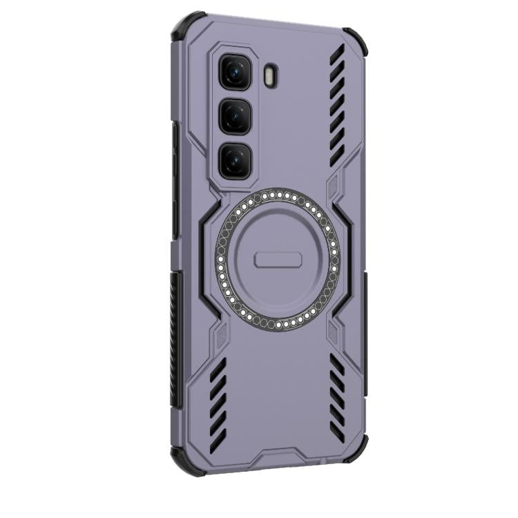 For Infinix Hot 50 Pro 4G Global Butterfly Armor MagSafe Magnetic Ring Shockproof Phone Case