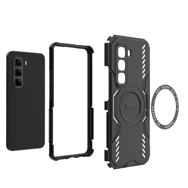 For Infinix Hot 50 Pro 4G Global Butterfly Armor MagSafe Magnetic Ring Shockproof Phone Case