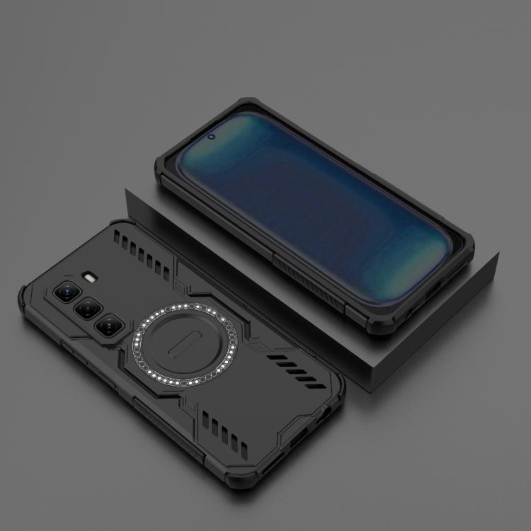 For Infinix Hot 50 Pro 4G Global Butterfly Armor MagSafe Magnetic Ring Shockproof Phone Case