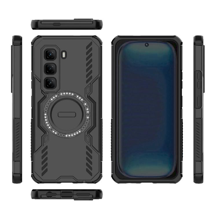 For Infinix Hot 50 Pro 4G Global Butterfly Armor MagSafe Magnetic Ring Shockproof Phone Case