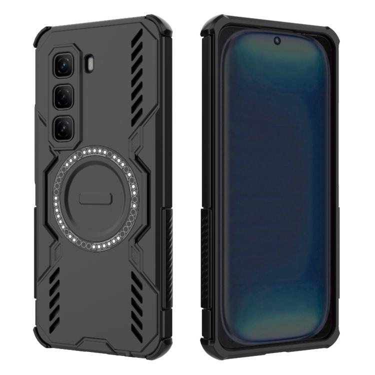 For Infinix Hot 50 Pro 4G Global Butterfly Armor MagSafe Magnetic Ring Shockproof Phone Case