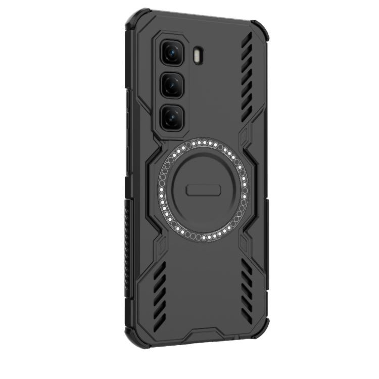 For Infinix Hot 50 Pro 4G Global Butterfly Armor MagSafe Magnetic Ring Shockproof Phone Case