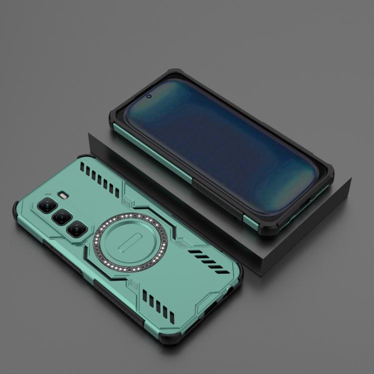 For Infinix Hot 50 Pro 4G Global Butterfly Armor MagSafe Magnetic Ring Shockproof Phone Case