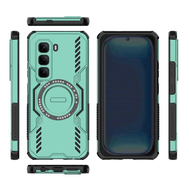 For Infinix Hot 50 Pro 4G Global Butterfly Armor MagSafe Magnetic Ring Shockproof Phone Case