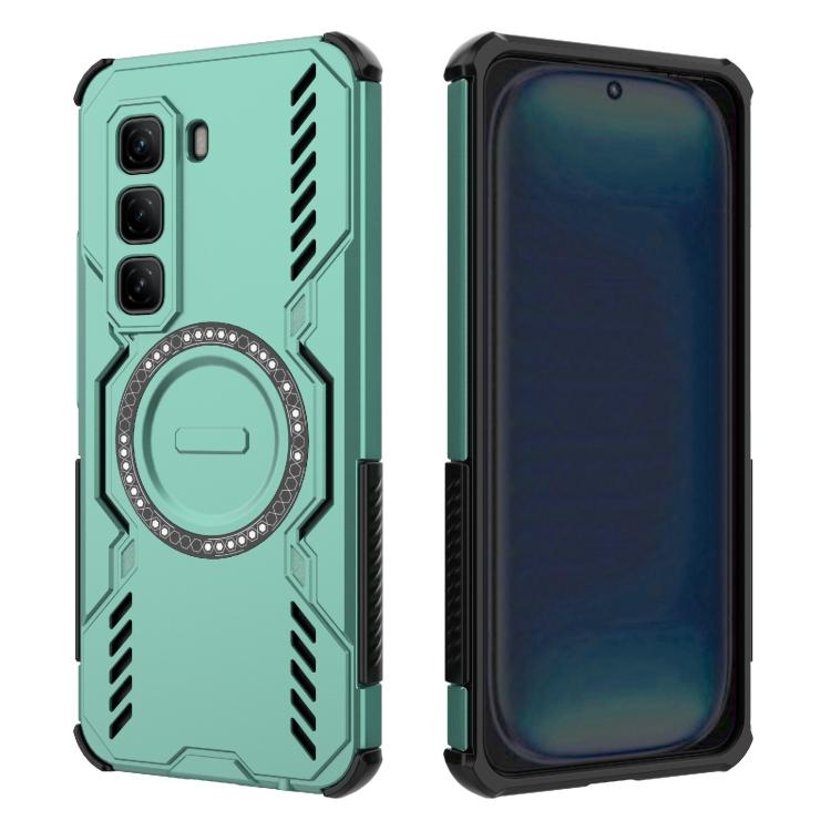 For Infinix Hot 50 Pro 4G Global Butterfly Armor MagSafe Magnetic Ring Shockproof Phone Case