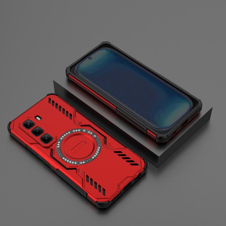 For Infinix Hot 50 Pro 4G Global Butterfly Armor MagSafe Magnetic Ring Shockproof Phone Case